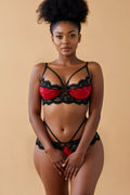 Velvet Spliced Lace Bra Set FNEBLIISS.LOVE bra set, Date Night