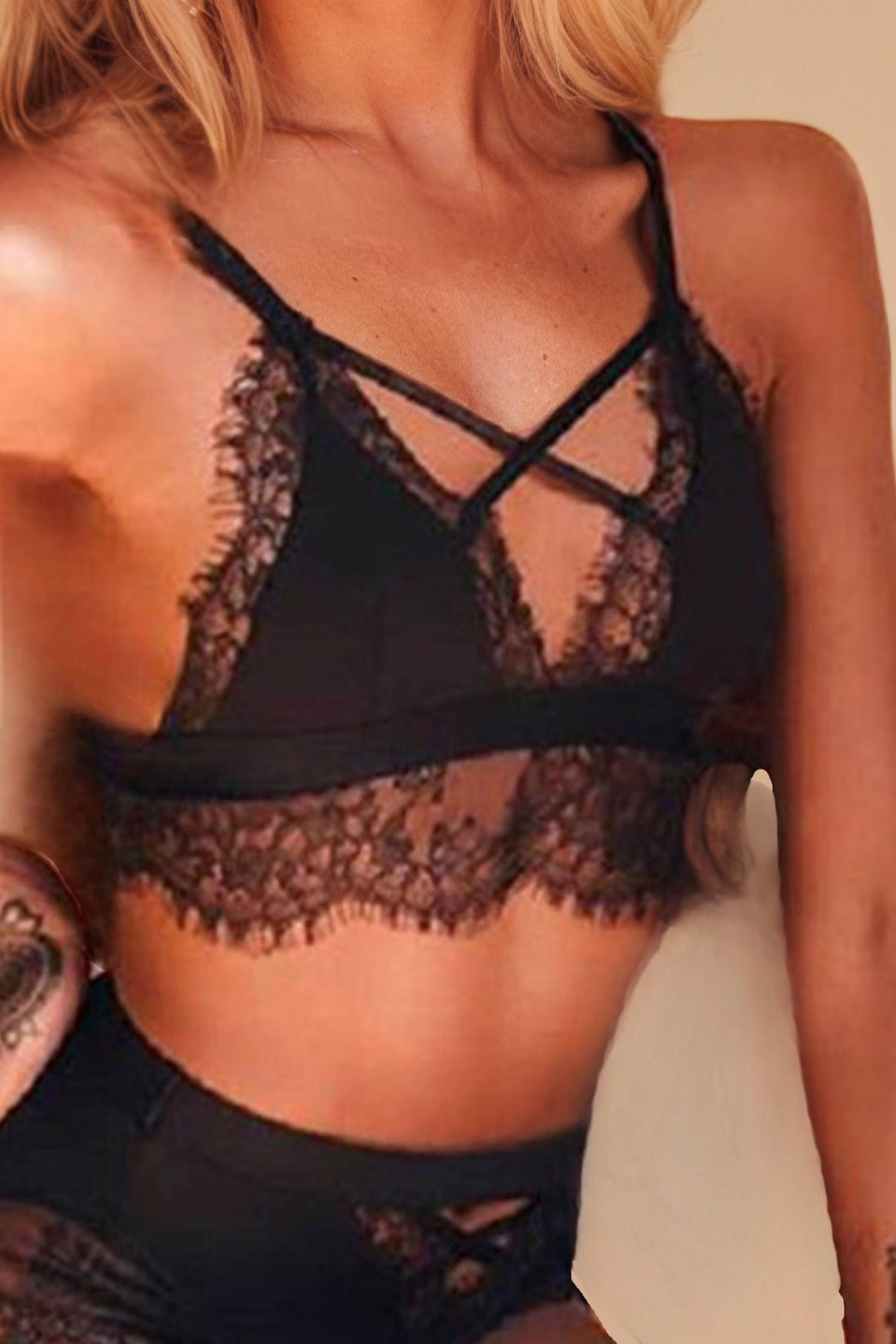 Crossed Lace Bra Set Lingerie FNE _of_bliiss.love_sexy_lingerie_sexy_costume_trendy_and_latest_designs_seductive_lingerie_November_2024