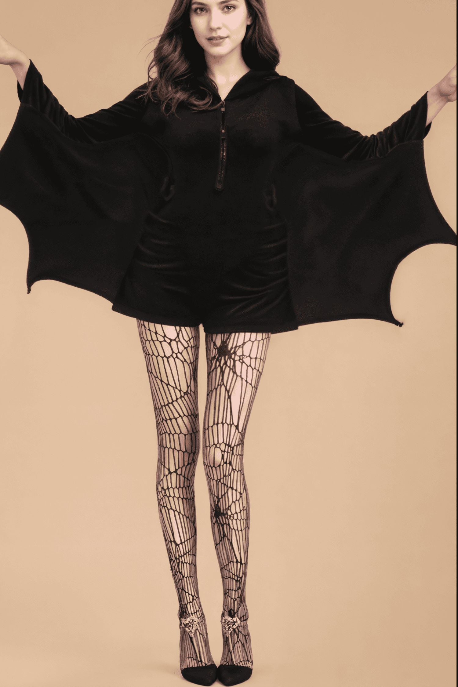 Halloween Vampire Bat Cosplay Outfit with Long Sleeves BLIISS.LOVE _of_bliiss.love_sexy_lingerie_sexy_costume_trendy_and_latest_designs_seductive_lingerie_November_2024