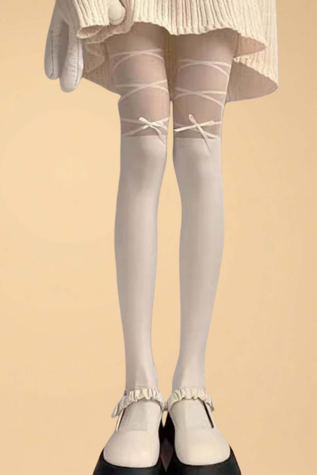 Japanese Style Cross Bow Stockings Hosiery YL _of_bliiss.love_sexy_lingerie_sexy_costume_trendy_and_latest_designs_seductive_lingerie_November_2024