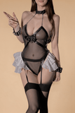 Matte Contrast Sheer Temptation Backless Strappy Bodysuit Set BLIISS.LOVE _of_bliiss.love_sexy_lingerie_sexy_costume_trendy_and_latest_designs_seductive_lingerie_November_2024