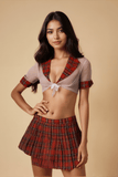 Red Plaid Schoolgirl Uniform Cosplay Style BLIISS.LOVE _of_bliiss.love_sexy_lingerie_sexy_costume_trendy_and_latest_designs_seductive_lingerie_November_2024