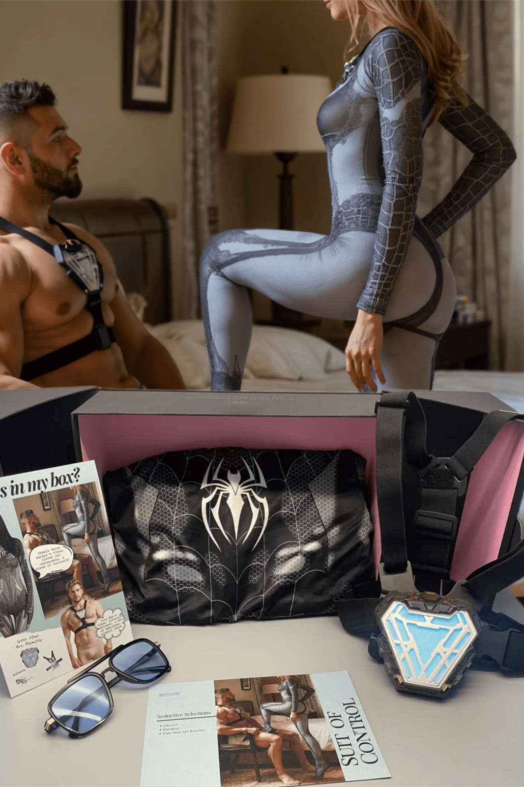 Roleplay Romance Kit：When Iron Man Wrapped Spider-Girl in His Web Story_Box BLIISS.LOVE S Deluxe Gift Box _of_bliiss.love_sexy_lingerie_sexy_costume_trendy_and_latest_designs_seductive_lingerie_November_2024