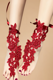 Sexy Lace Embroidered Foot Chains BLIISS.LOVE Red _of_bliiss.love_sexy_lingerie_sexy_costume_trendy_and_latest_designs_seductive_lingerie_November_2024