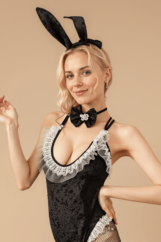 Sexy Velvet Bunny Suit BLIISS.LOVE Black _of_bliiss.love_sexy_lingerie_sexy_costume_trendy_and_latest_designs_seductive_lingerie_November_2024